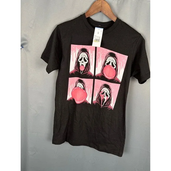 Ghost Face Scream Movie Icon Halloween Black T Shirt Size S - Picture 2 of 8